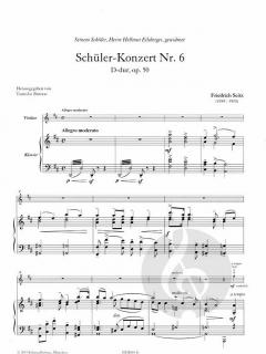Schüler-Konzert Nr. 6 D-Dur op. 50 von Friedrich Seitz 