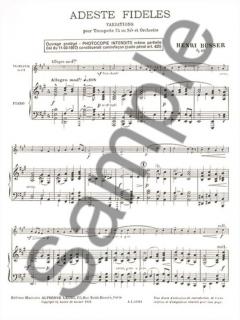 Adeste Fideles von Henri Busser für Trompete in C oder B und Klavier im Alle Noten Shop kaufen