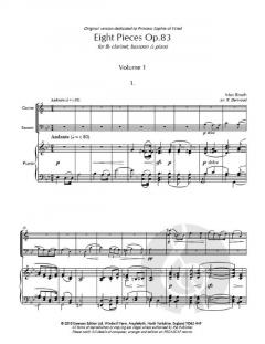 Eight Pieces Volume 1 op.83 von Max Bruch 