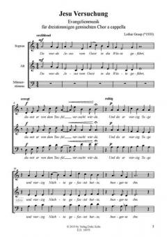 Jesu Versuchung für dreistimmigen gemischten Chor a cappella (1959/2018) von Lothar Graap 