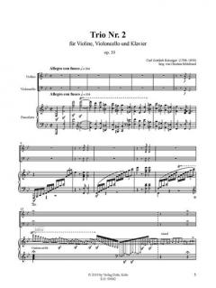 Klaviertrio Nr. 2 B-Dur op. 33 von Carl Reissiger 