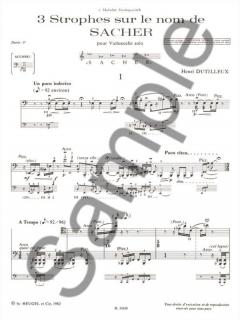 3 Strophes sur Le Nom de Paul Sacher von Henri Dutilleux für Violoncello solo im Alle Noten Shop kaufen
