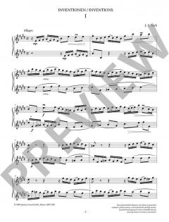 15 zweistimmige Inventionen BWV 772-786 von Johann Sebastian Bach 