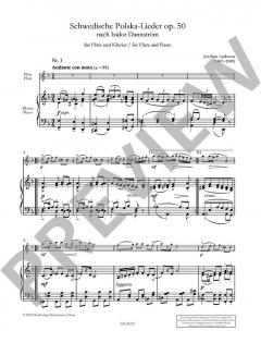 Schwedische Polska-Lieder op. 50 von Joachim Andersen (Download) 