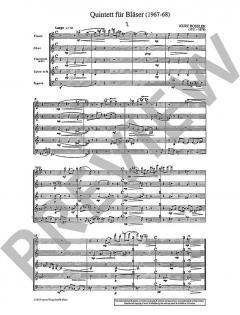 Quintett für Bläser 1967/68 von Boßler,Kurt (Download) 