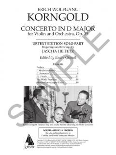 Violin Concerto in D Major, Op. 35 von Erich Wolfgang Korngold im Alle Noten Shop kaufen (Einzelstimme)