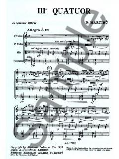 Quatuor a Cordes No 3 von Bohuslav Martinu 