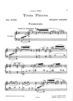 Trois Pieces pour Piano von Francis Poulenc 