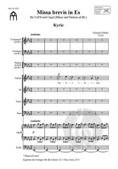 Missa brevis in Es (Bläserfassung) von Heinrich Walder 