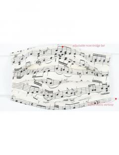Gesichtsmaske mit Musik - Design 12: Notenzeilen 