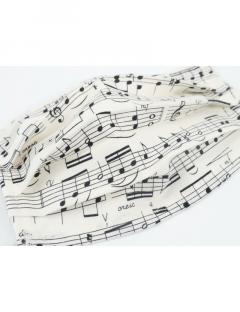 Gesichtsmaske mit Musik - Design 12: Notenzeilen 