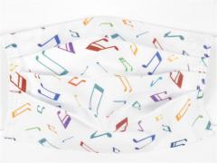 Gesichtsmaske mit Musik - Design 19: Noten weiß/bunt 