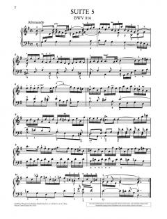 Französische Suite Nr. 5 G-Dur BWV 816 von Johann Sebastian Bach 