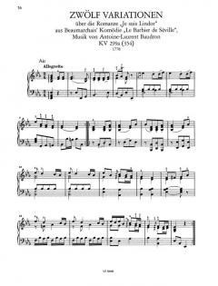 Variationen Band 1 von Wolfgang Amadeus Mozart 