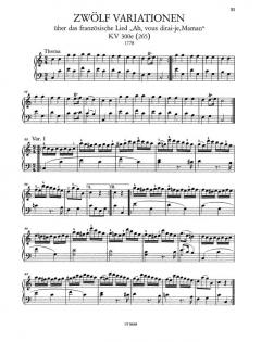 Variationen Band 1 von Wolfgang Amadeus Mozart 