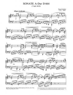 Klaviersonate A-Dur op. 120 D 644 von Franz Schubert im Alle Noten Shop kaufen