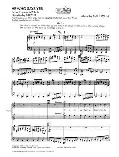 He Who Says Yes (Der Jasager) von Kurt Weill 