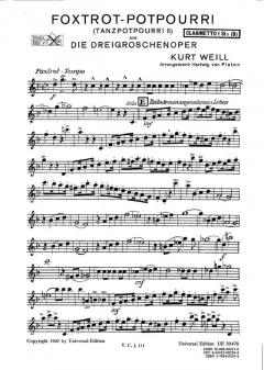 Foxtrott-Potpourri aus Die Dreigroschenoper by Kurt Weill » Sheet