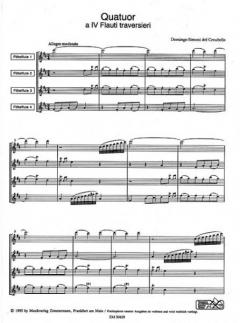 Quatuor a IV Flauti traversieri von Domingo Simoni del Croubelis 