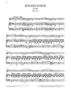 Sonate (Sonatine) D-Dur op. 137/1 D 384 von Franz Schubert 