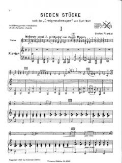 7 Stücke nach der Dreigroschenoper von Kurt Weill 
