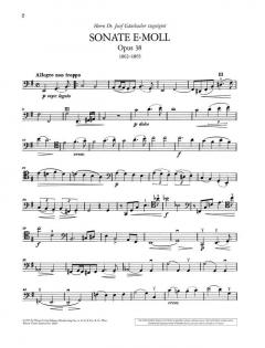 Sonate e-Moll op. 38 von Johannes Brahms 