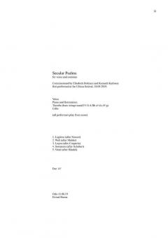 Secular Psalms von Eivind Buene 