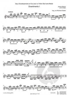 Deux Divertissements en duo pour un Violon Seul sans Basse von Johann Stamitz 