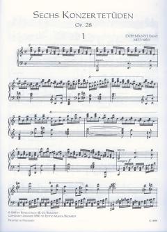 SechsKonzertetüdenfür Klavier von Ernst von Dohnanyi im Alle Noten Shop kaufen