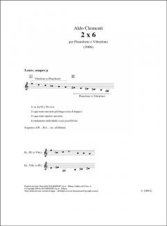 2 X 6 (2006) per Pianoforte e Vibrafono (Al.) von Aldo Clementi 