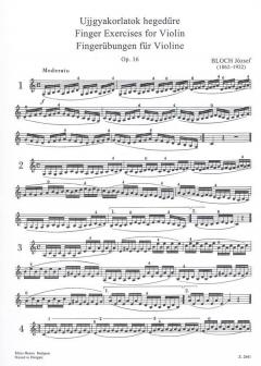 Finger Exercises op. 16 von Jozsef Bloch 