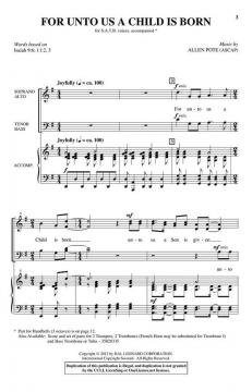 For Unto Us a Child Is Born von Allen Pote (Download) 