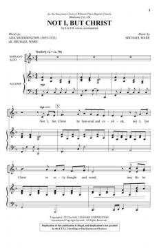 Not I, But Christ von Michael Ware (Download) 