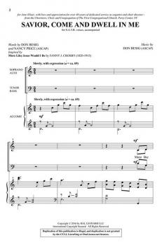 Savior, Come and Dwell in Me von Don Besig (Download) 