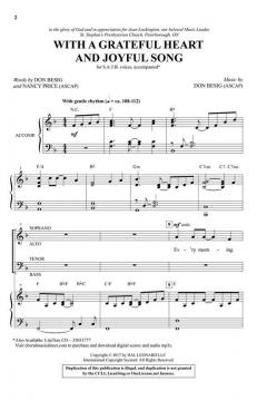 With a Grateful Heart and Joyful Song von Don Besig 