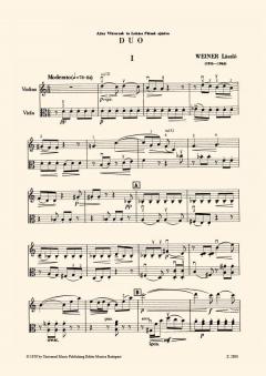 Duo for violin and viola von László Weiner 
