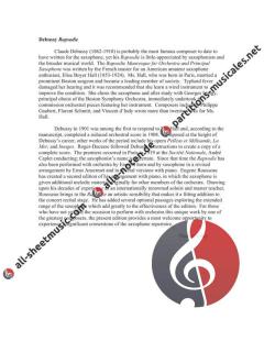 Rapsodie For Saxophone von Claude Debussy 