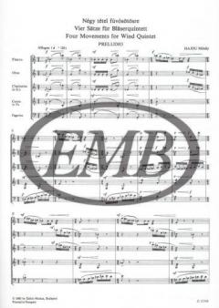Four Movements for wind quintet (Mihaly Hajdu) 