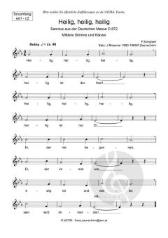 Zum Sanctus (Heilig, heilig) mittel von Franz Schubert (Download) 