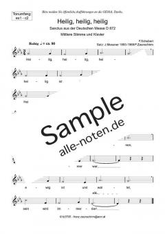 Zum Sanctus (Heilig, heilig) mittel von Franz Schubert (Download) 