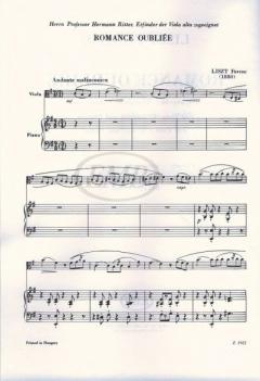 Romance Oubliée von Franz Liszt für Viola oder Klarinette und Klavier im Alle Noten Shop kaufen