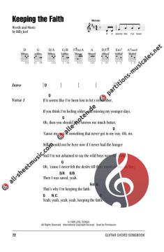 Billy Joel Guitar Chord Songbook 