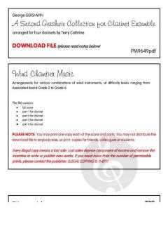 A Second Gershwin Collection for Clarinet Ensemble von George Gershwin (Download) 