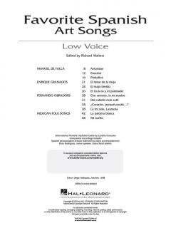 Favorite Spanish Art Songs Low Voice Book And CD von Richard Walters 