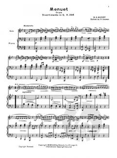 Menuet From Divertimento In D K334 B Flat Clarinet (Grade 3) 1/2 von Howard Voxman 