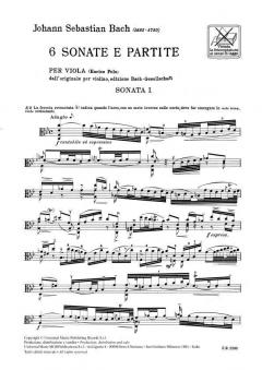 6 Sonate e Partite per Viola von Johann Sebastian Bach im Alle Noten Shop kaufen
