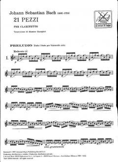 21 Stücke für Klarinette von Johann Sebastian Bach 