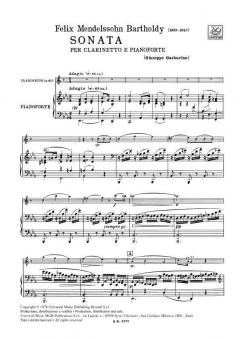 Sonata For Clarinet And Piano In E Flat von Felix Mendelssohn Bartholdy 