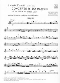 Concerto C Major Ottavino (Piccolo) with Piano Reduction RV443 von Antonio Vivaldi 