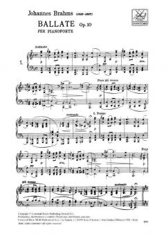 4 Ballads Op.10 von Johannes Brahms 